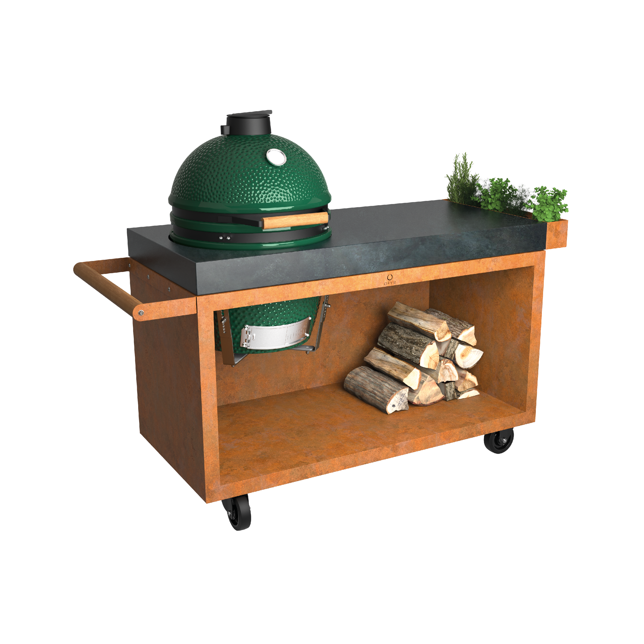 OFYR Kamado Table Corten 135 PRO Concrete BGE