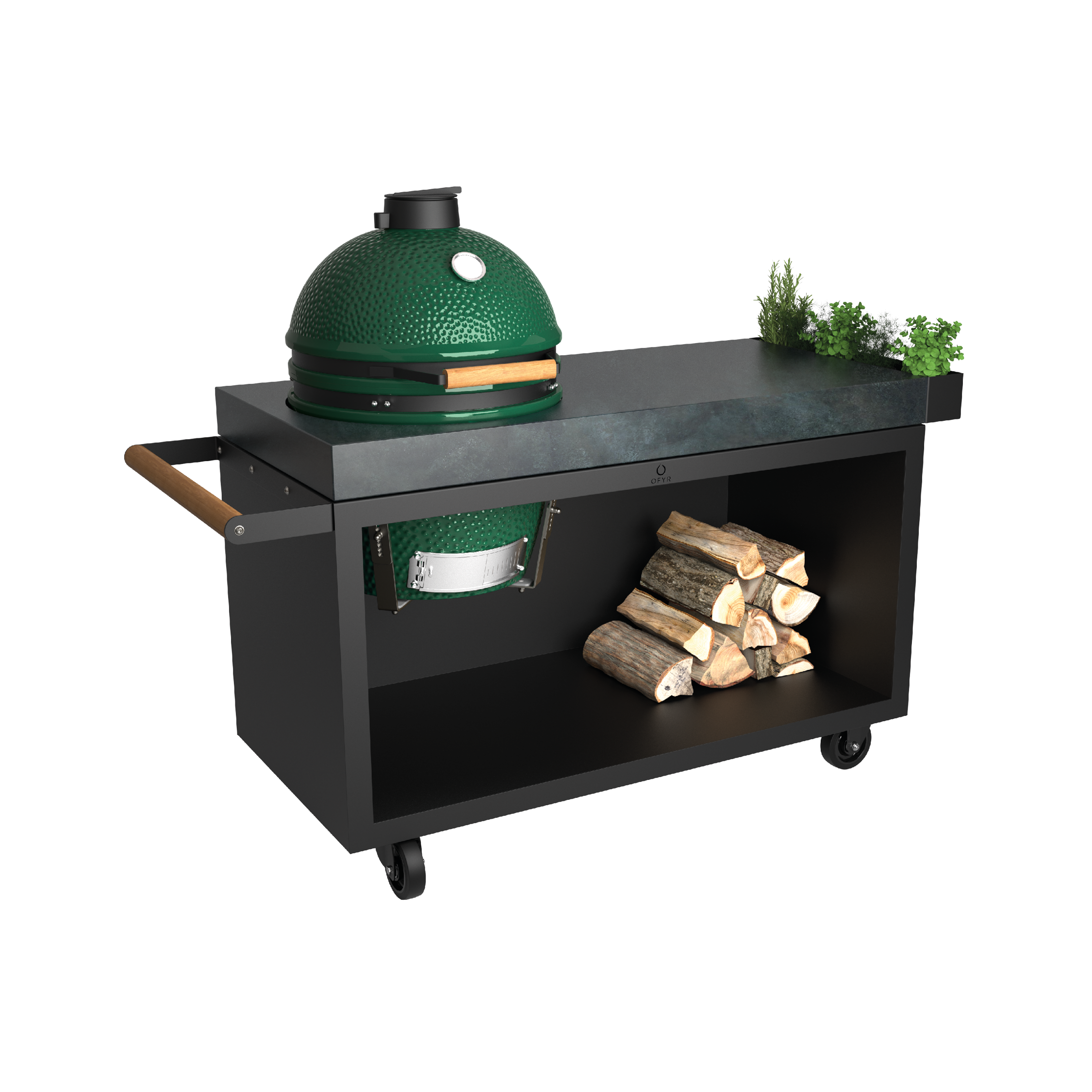 OFYR Kamado Table Black 135 PRO Concrete BGE
